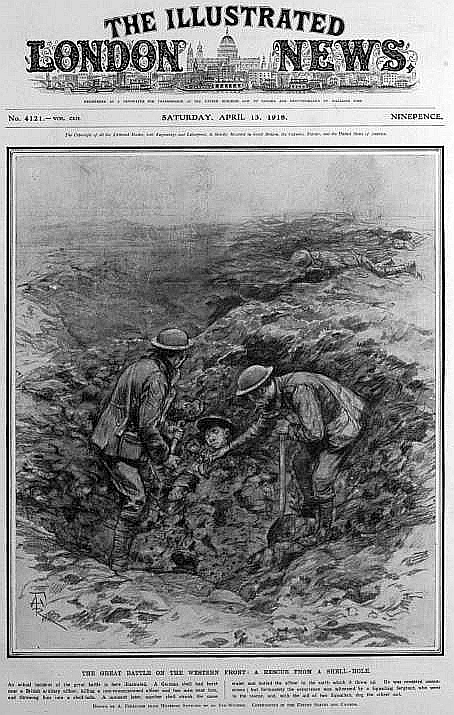 rescue from shell hole